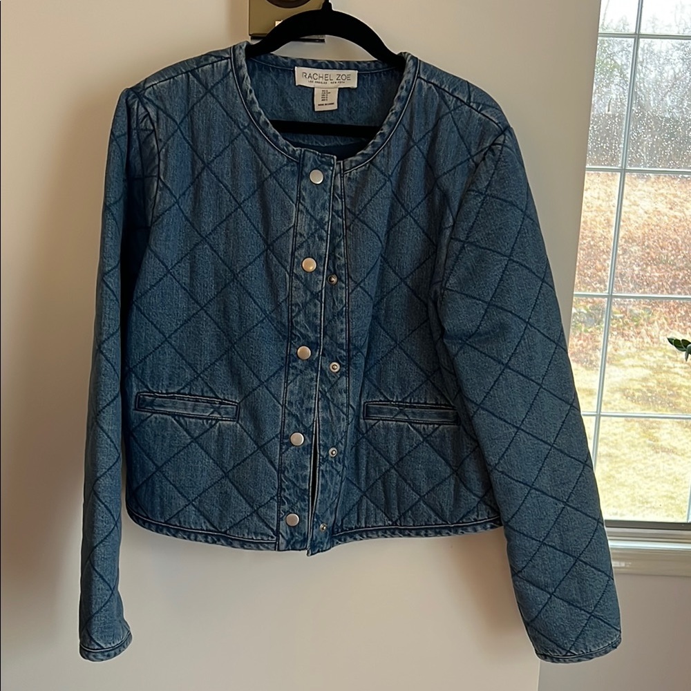 Rachel Zoe Blue Quilted Jean Jacket